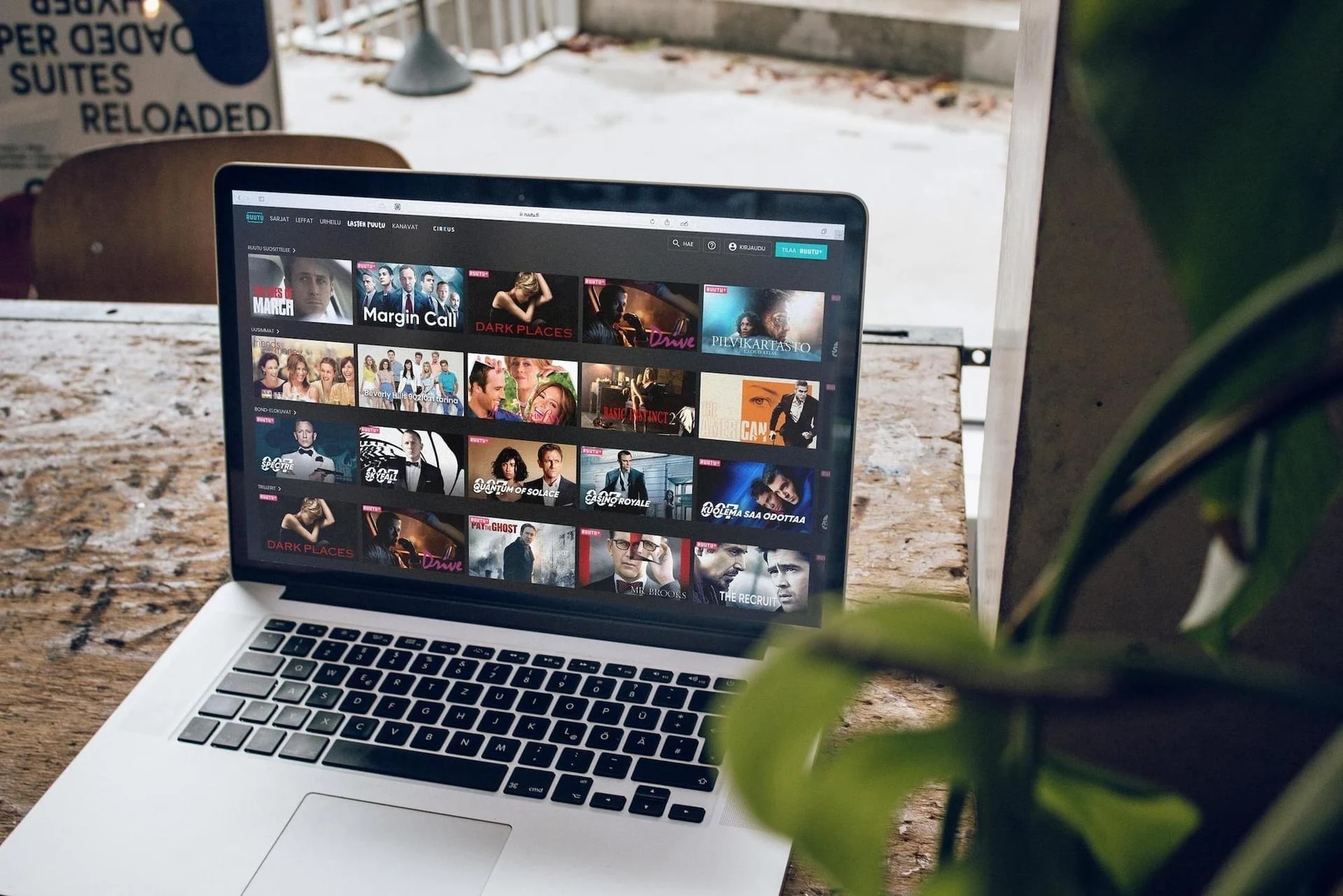 Ruutu streaming service open on a laptop