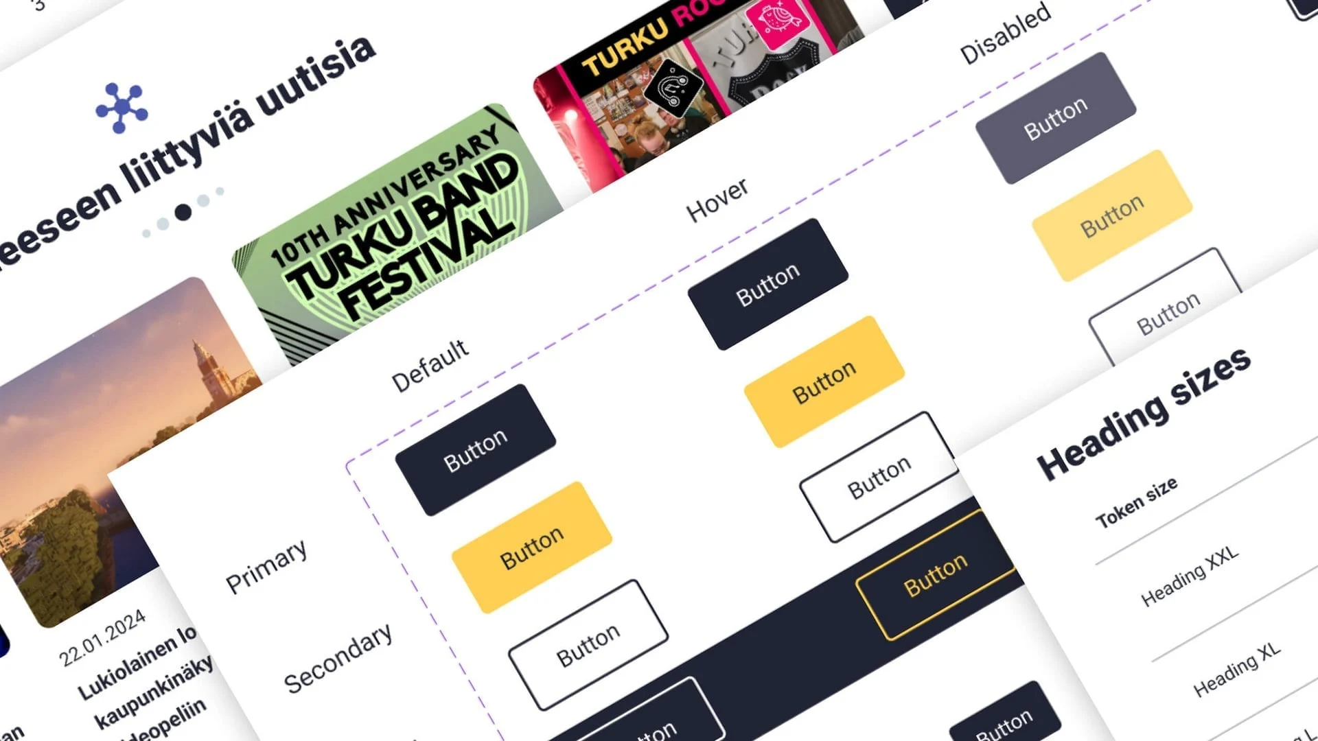 Design System elements for Turku.fi