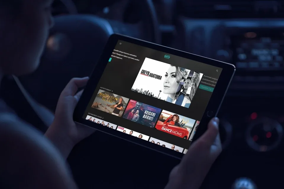 Ruutu streaming service open on a tablet